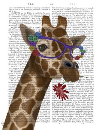 Framed Giraffe and Flower Glasses 2 Print