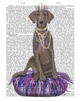Framed Weimaraner on Purple Cushion Print
