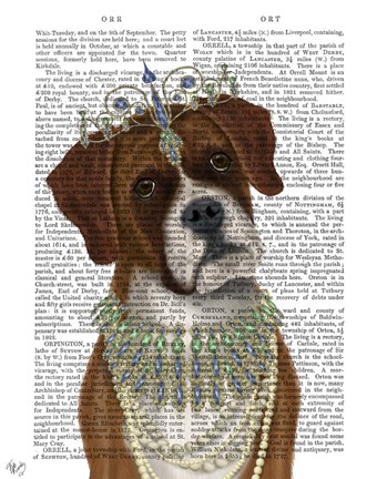 Framed Boxer and Tiara, Portrait Print