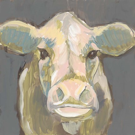 Framed Blush Faced Cow I Print