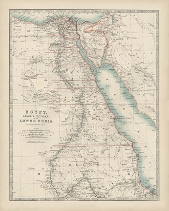 Framed Map of Egypt Print