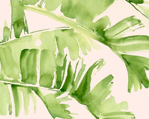 Framed Peachy Palms I Print