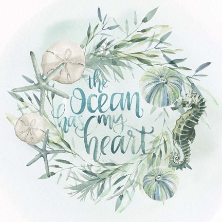 Framed Drawn to the Sea II Print