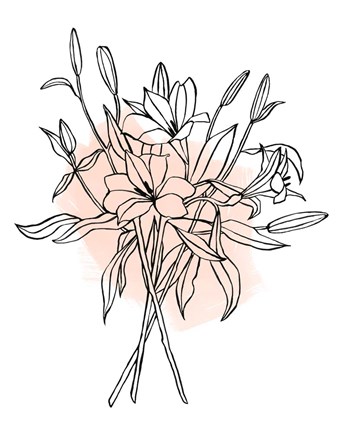 Framed Lilies on Pink II Print