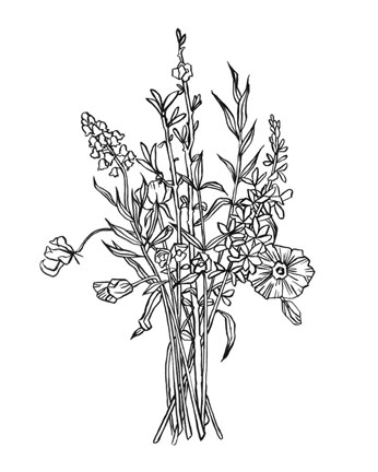 Framed Black &amp; White Bouquet IV Print