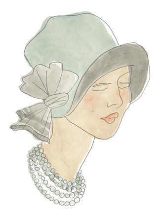 Framed Flapper Fashion Sketches I Print