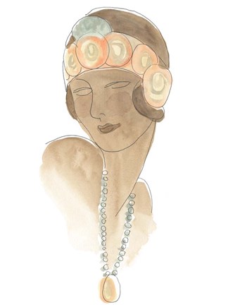 Framed Flapper Fashion Sketches II Print