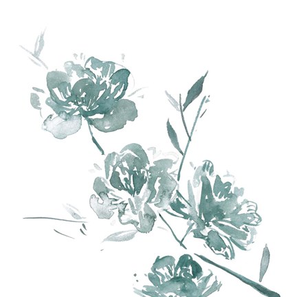 Framed Traces of Flowers II Print