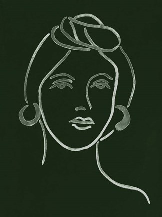 Framed Malachite Portrait V Print