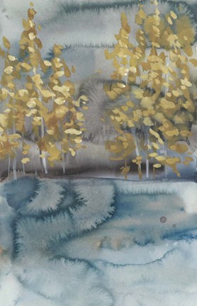 Framed Golden Trees II Print