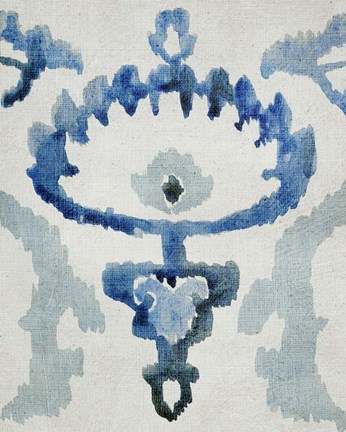 Framed Sapphire Ikat VI Print