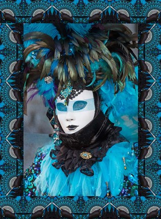 Framed Elaborate Masked Costume For Carnival, Venice, Italy 19 Print