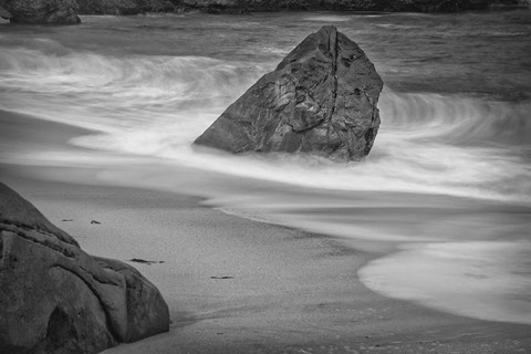 Framed California, Garrapata Beach (BW) Print