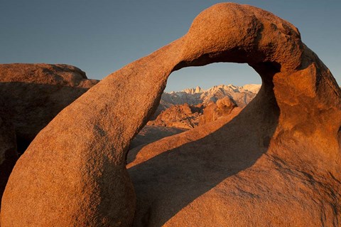 Framed Mobius Arch With Mt Whitney And The Sierra Nevada Range Print