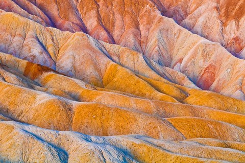 Framed Eroded Hills Below Zabriskie Point Print