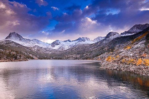 Framed South Lake Near The Sierra Nevada Mountains Print