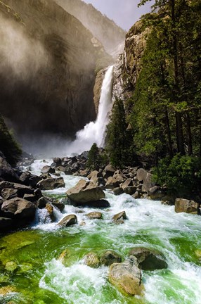 Framed Lower Yosemite Falls, Yosemite National Park Print