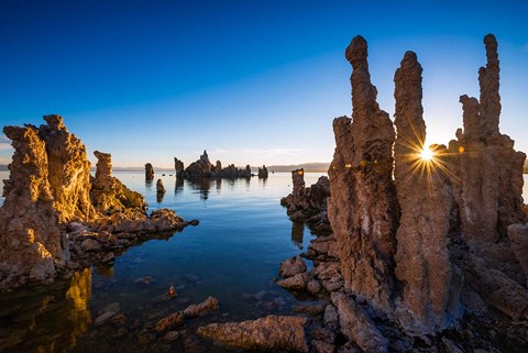 Framed Sunrise At The South Shore Of Mono Lake Print