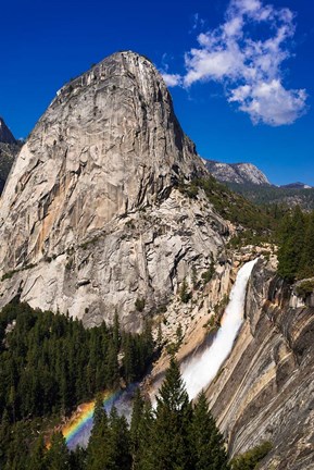Framed Nevada Fall, Half Dome And Liberty Cap Print