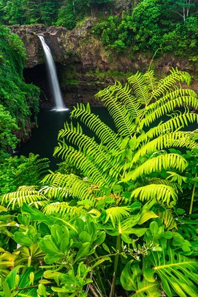 Framed Rainbow Falls, Wailuku River State Park, Hawaii Print