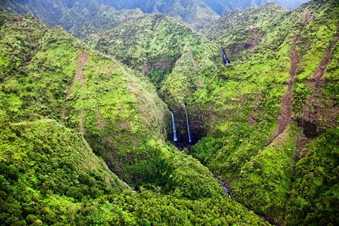 Framed Waterfalls Of Kauai, Hawaii Print