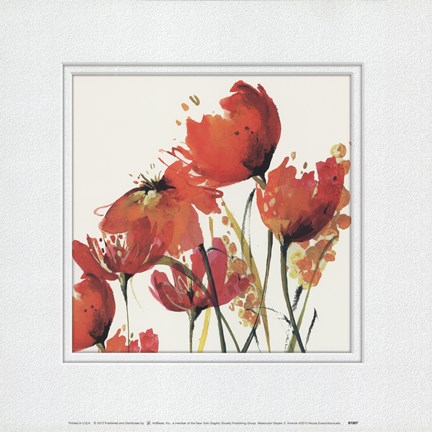 Framed Watercolor Garden 3 Print