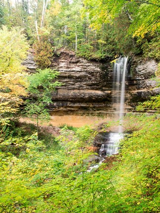 Framed Munising Falls In Autumn, Michigan Print