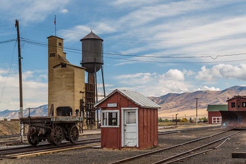 Framed Detail Of Historic Railroad Station, Nevada Print