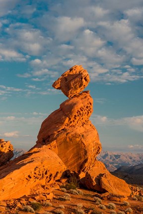 Framed Sunset On Balancing Rock, Nevada Print