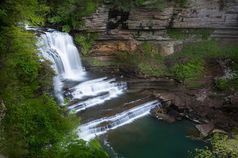Framed Waterfall And Cascade Of The Blackburn Fork State Scenic River Print