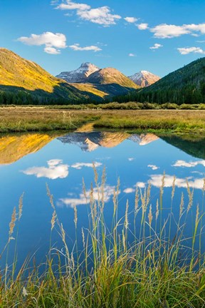 Framed Reflective River With The Wasatch Mountains, Utah Print