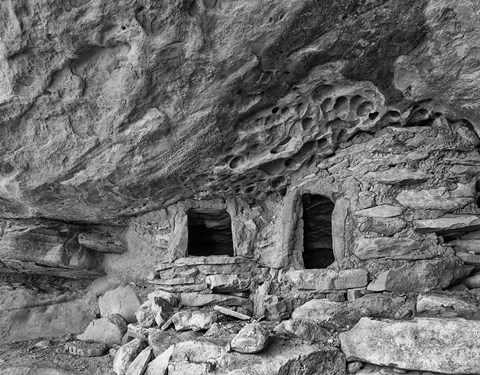 Framed Ancient Granary Slickhorn Canyon, Cedar Mesa, Utah (BW) Print