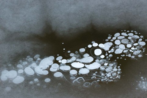 Framed Abstract Design Formed By Frozen Ice Bubbles Print