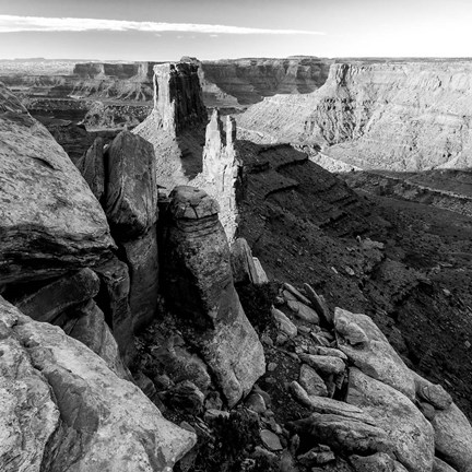 Framed Early Morning Vista From Marlboro Point, Utah (BW) Print