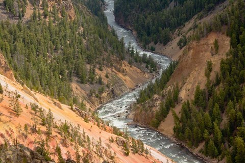 Framed Inspiration Point, Yellowstone River, Grand Canyon Of The Yellowstone Print