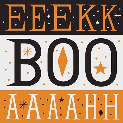 Framed Festive Fright EEK BOO AHH Print
