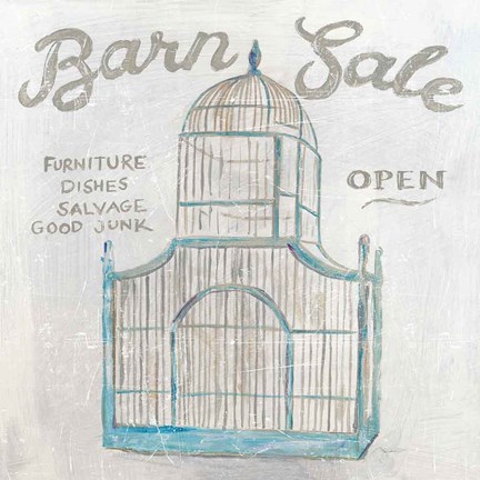 Framed White Barn Flea Market V Print