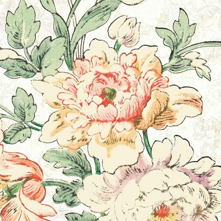 Framed Cottage Roses VI Print