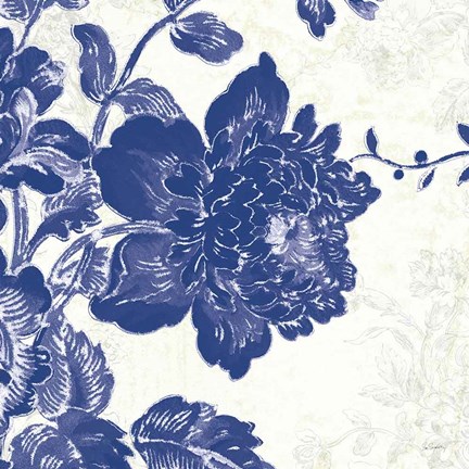 Framed Toile Roses IV Print