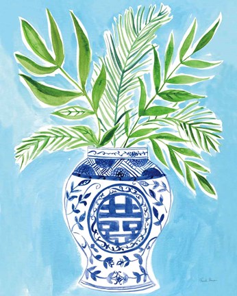 Framed Elegant Chinoiserie II Crop Print