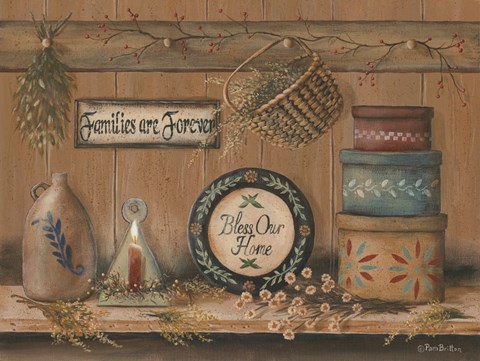 Framed Treasures on the Shelf II Print