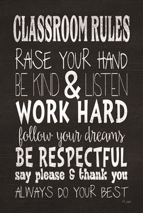Framed Classroom Rules Print