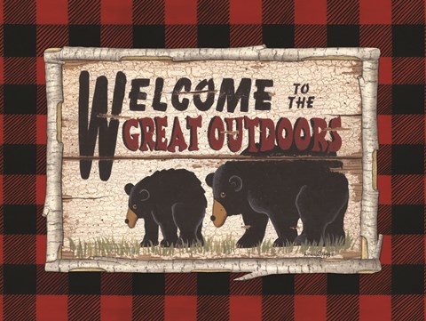 Framed Plaid and Bears Print