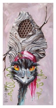Framed Emu with Hornet&#39;s Nest Print