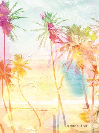 Framed Bright Summer Palm Group I Print