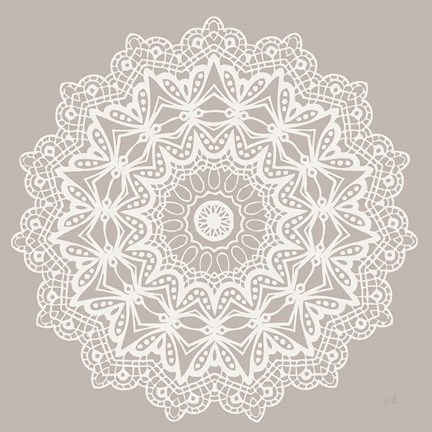 Framed Contemporary Lace Neutral VI Print