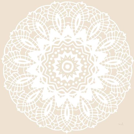 Framed Contemporary Lace Neutral II Print