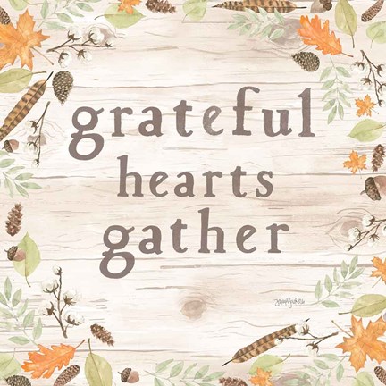 Framed Autumn Offerings I Light Grateful Print