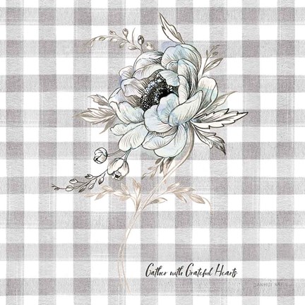 Framed Sketchbook Garden VIII Checker Gather Print