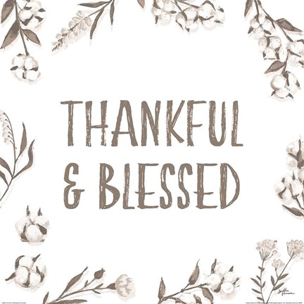 Framed Blessed VI v2 Neutral Print